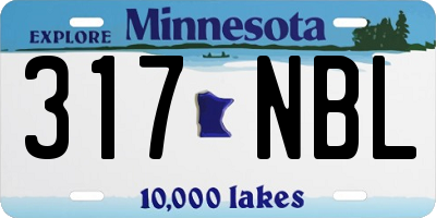 MN license plate 317NBL