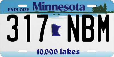 MN license plate 317NBM