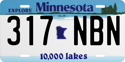 MN license plate 317NBN