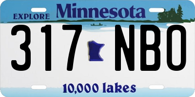 MN license plate 317NBO