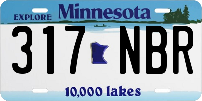 MN license plate 317NBR