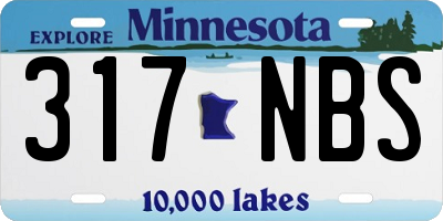 MN license plate 317NBS