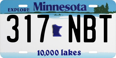 MN license plate 317NBT