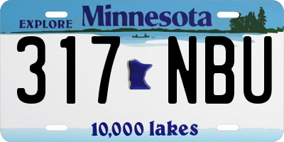 MN license plate 317NBU