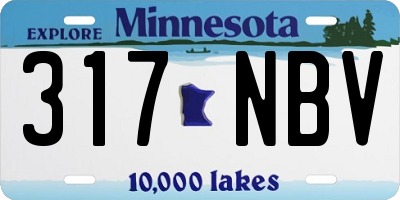 MN license plate 317NBV