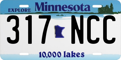 MN license plate 317NCC