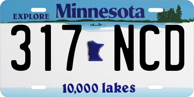 MN license plate 317NCD