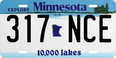 MN license plate 317NCE
