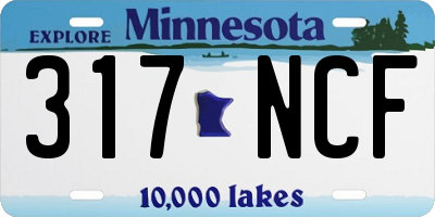 MN license plate 317NCF
