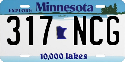 MN license plate 317NCG
