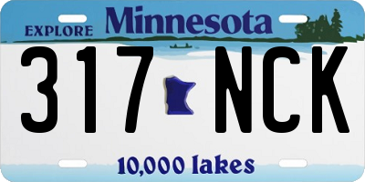 MN license plate 317NCK
