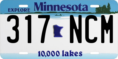 MN license plate 317NCM