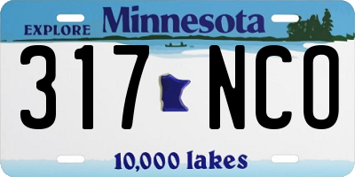 MN license plate 317NCO