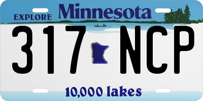 MN license plate 317NCP