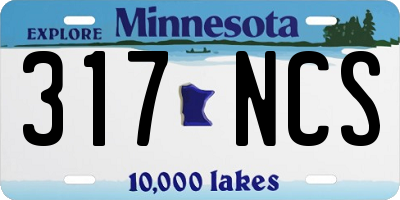 MN license plate 317NCS