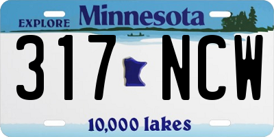 MN license plate 317NCW