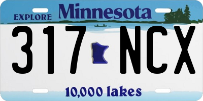 MN license plate 317NCX