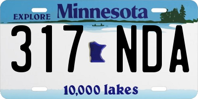MN license plate 317NDA