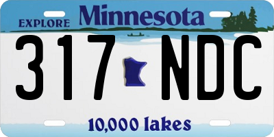 MN license plate 317NDC
