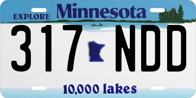 MN license plate 317NDD