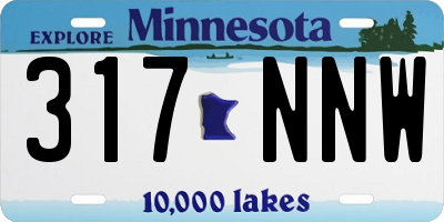 MN license plate 317NNW