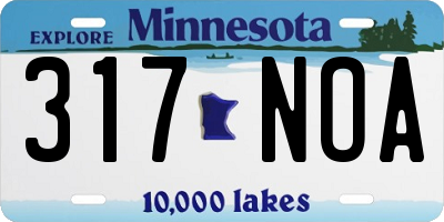 MN license plate 317NOA