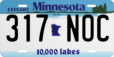 MN license plate 317NOC