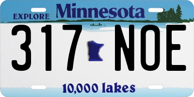 MN license plate 317NOE