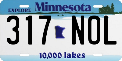 MN license plate 317NOL