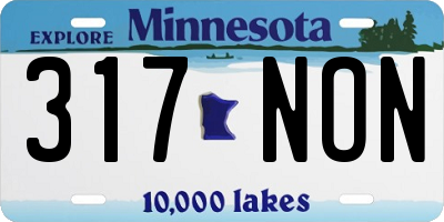 MN license plate 317NON