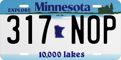 MN license plate 317NOP