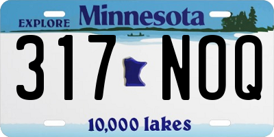 MN license plate 317NOQ