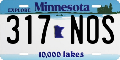 MN license plate 317NOS