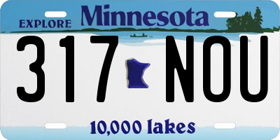 MN license plate 317NOU