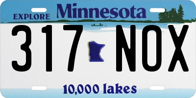 MN license plate 317NOX