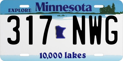 MN license plate 317NWG