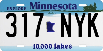 MN license plate 317NYK