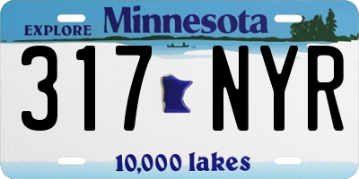 MN license plate 317NYR