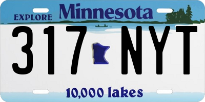 MN license plate 317NYT