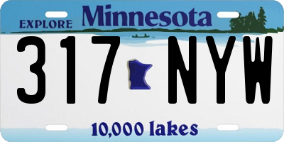 MN license plate 317NYW