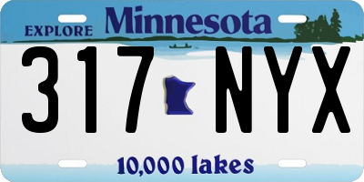 MN license plate 317NYX