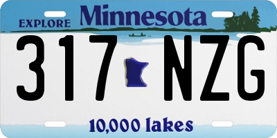 MN license plate 317NZG