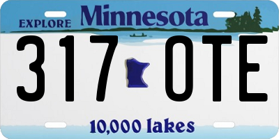 MN license plate 317OTE