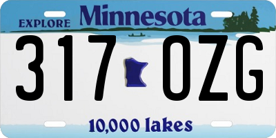 MN license plate 317OZG