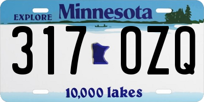 MN license plate 317OZQ