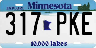 MN license plate 317PKE