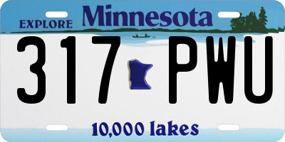 MN license plate 317PWU