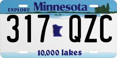 MN license plate 317QZC