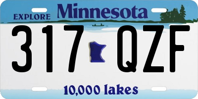 MN license plate 317QZF