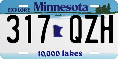 MN license plate 317QZH